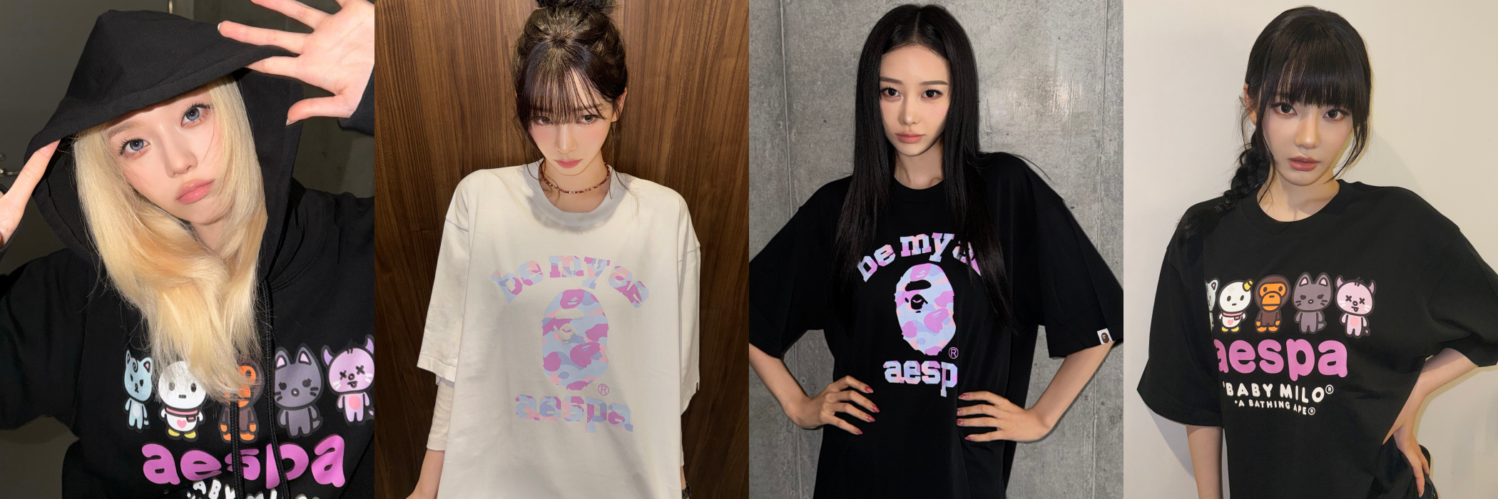 BAPE × aespa campaign takeover
