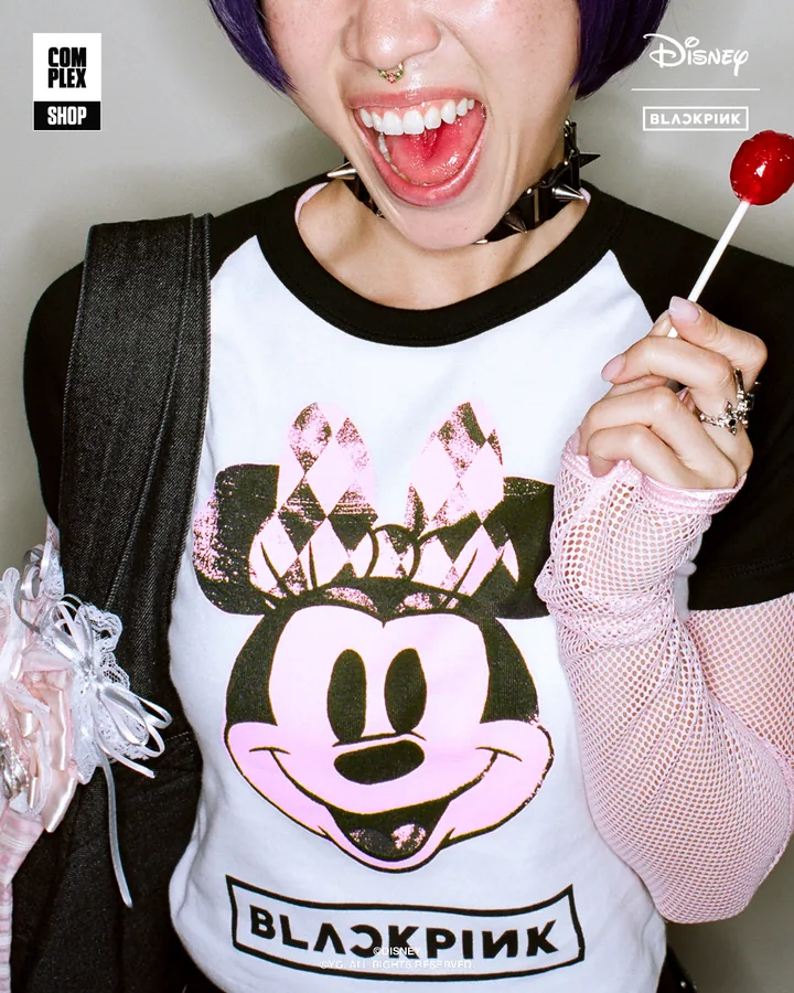 BLACKPINK × Disney checkered Minnie graphic detail